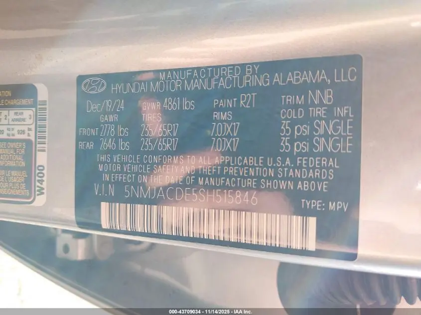 2025 HYUNDAI TUCSON SE