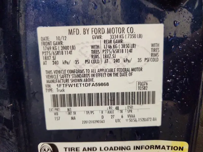 2013 FORD F150 SUPERCREW  