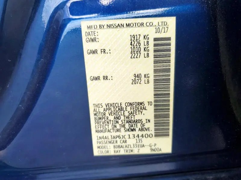 2018 NISSAN ALTIMA 2.5 SR  