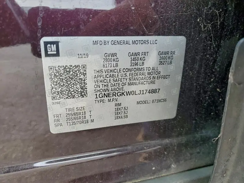 2020 CHEVROLET TRAVERSE LT  