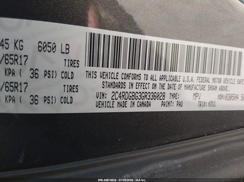 2016 DODGE GRAND CARAVAN AMERICAN VALUE PKG