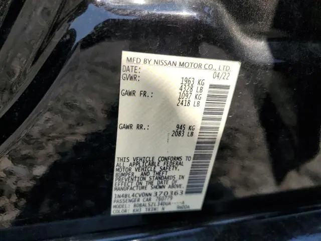 2022 NISSAN ALTIMA SR  