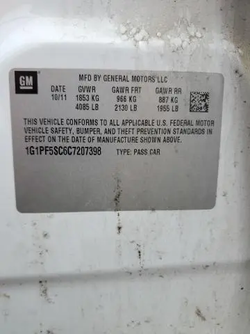 2012 CHEVROLET CRUZE LT  