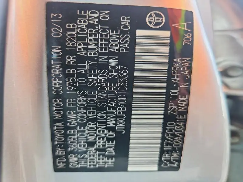 2013 SCION XD BASE  