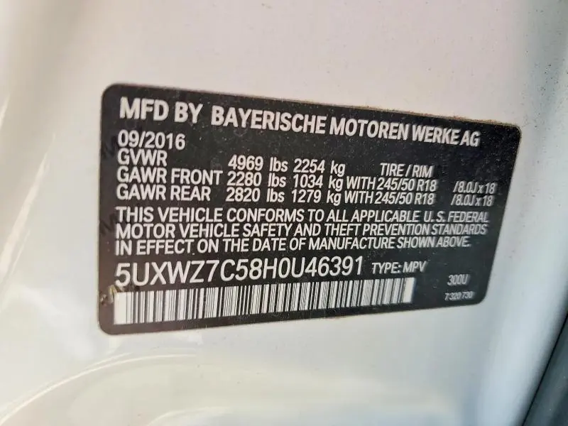 2017 BMW X3 SDRIVE28I  