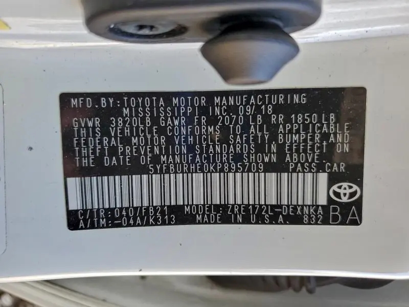 2019 TOYOTA COROLLA L  