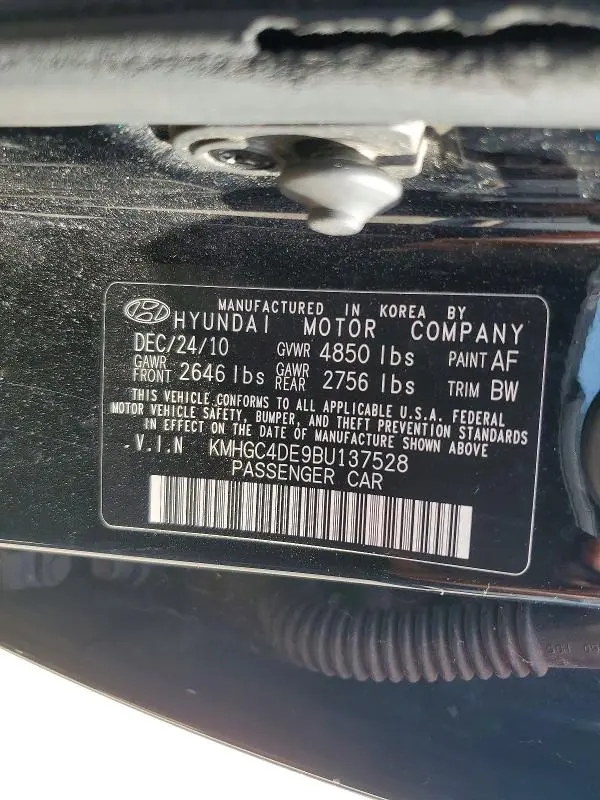 2011 HYUNDAI GENESIS 3.8L  