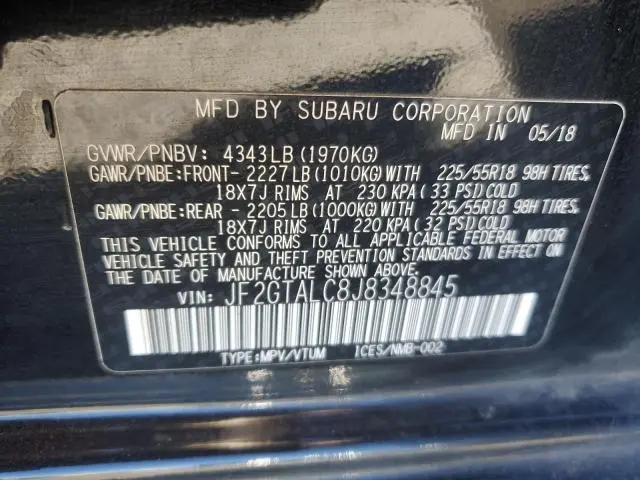 2018 SUBARU CROSSTREK LIMITED  