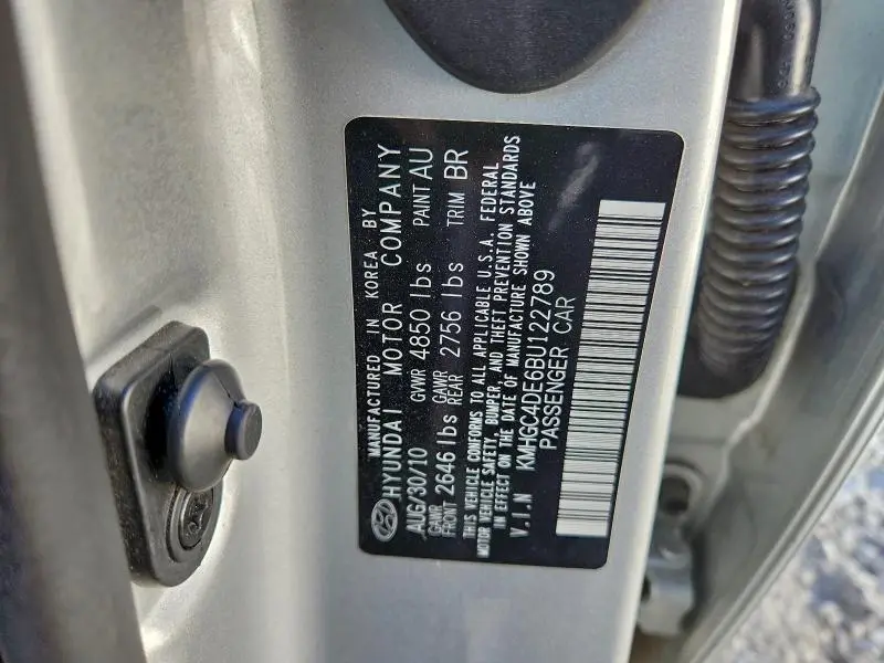 2011 HYUNDAI GENESIS 3.8L  