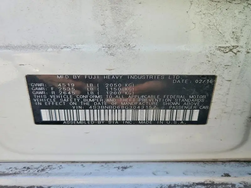 2016 SUBARU LEGACY 2.5I PREMIUM  