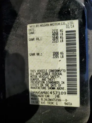 2014 NISSAN MAXIMA S  