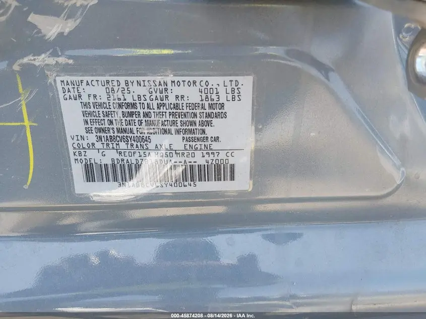 2025 NISSAN SENTRA SV