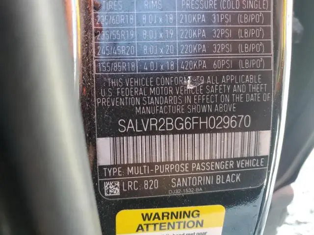 2015 LAND ROVER RANGE ROVER EVOQUE PURE PREMIUM  