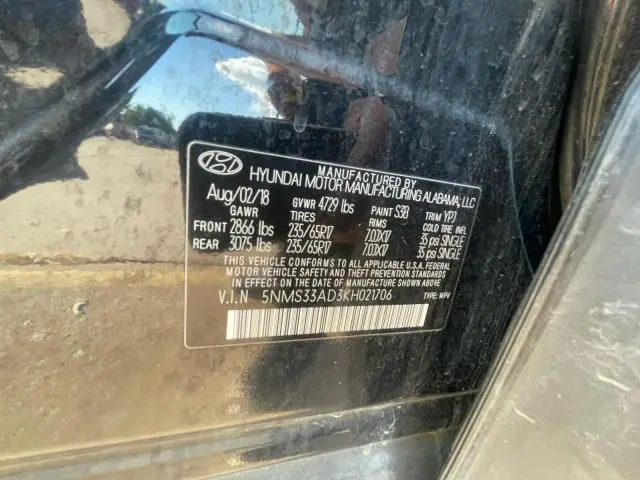 2019 HYUNDAI SANTA FE SEL  