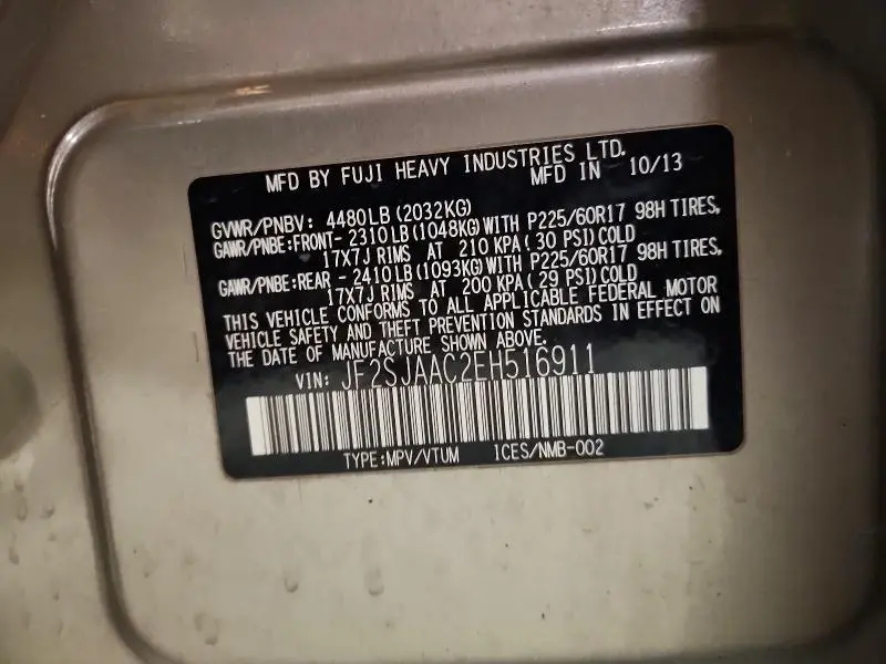 2014 SUBARU FORESTER 2.5I  