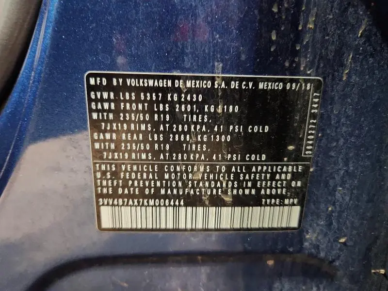 2019 VOLKSWAGEN TIGUAN SEL PREMIUM  