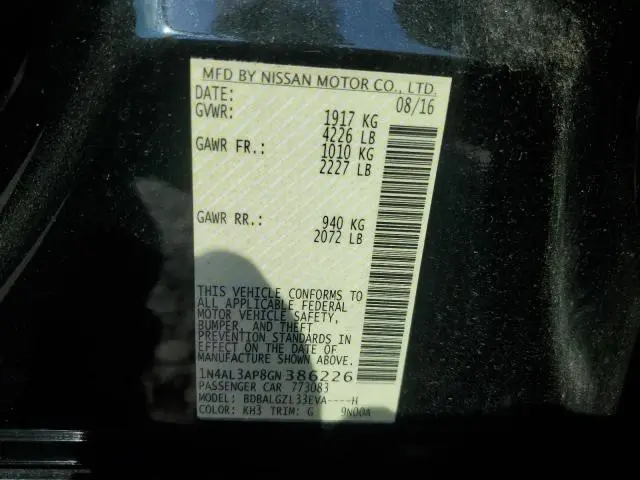 2016 NISSAN ALTIMA 2.5  