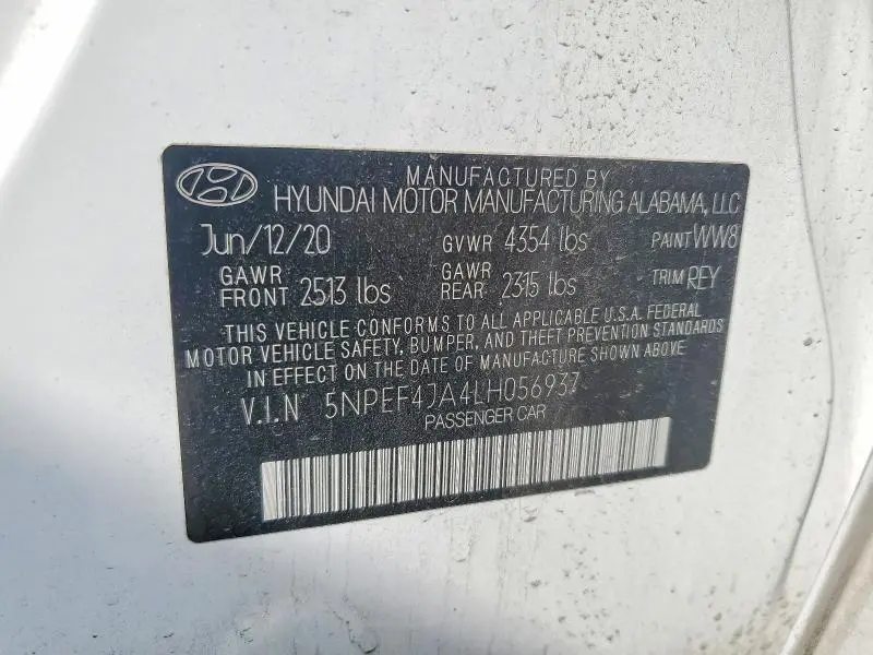 2020 HYUNDAI SONATA SEL  