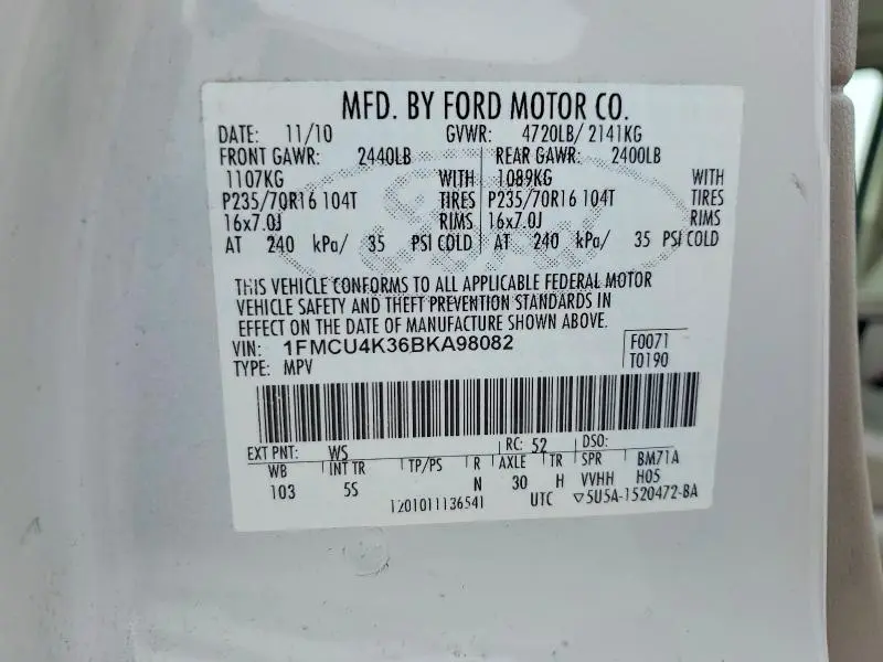 2011 FORD ESCAPE HYBRID  