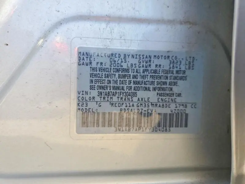 2015 NISSAN SENTRA SV  