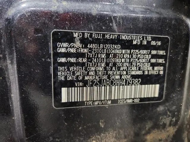 2017 SUBARU FORESTER 2.5I  