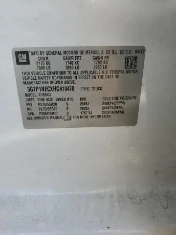 2017 GMC SIERRA C1500 SLT  