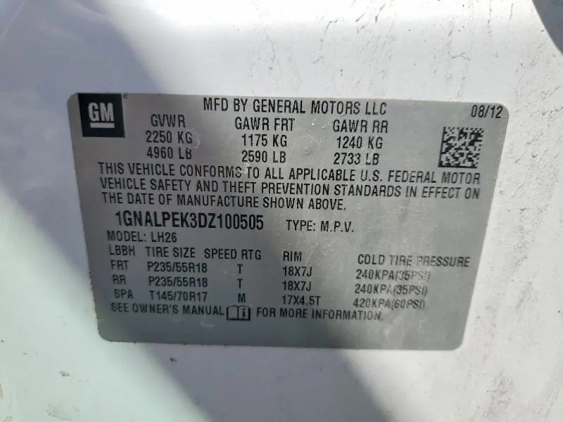 2013 CHEVROLET EQUINOX LT  