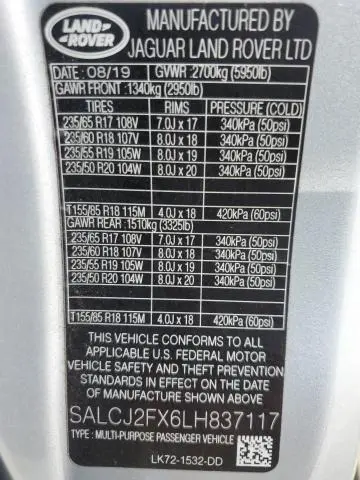 2020 LAND ROVER DISCOVERY SPORT S  
