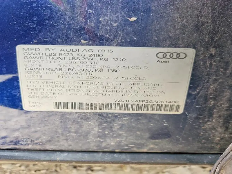 2016 AUDI Q5 PREMIUM PLUS  
