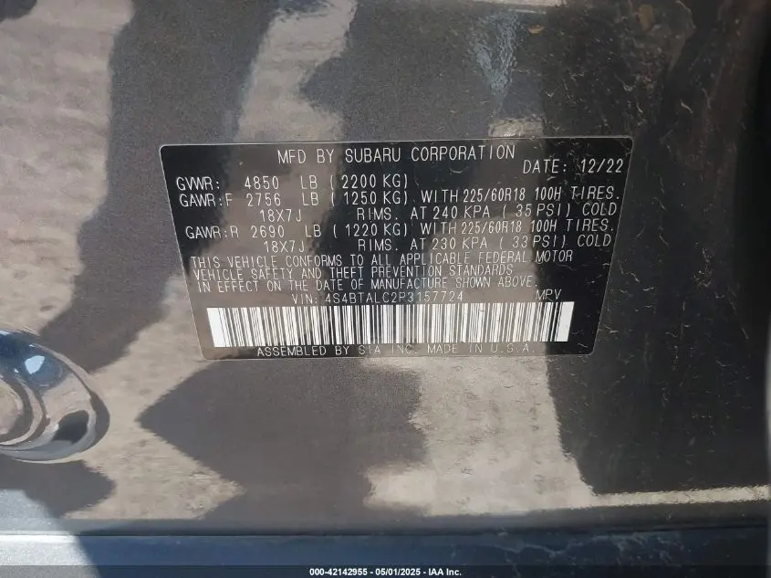 2023 SUBARU OUTBACK ONYX EDITION