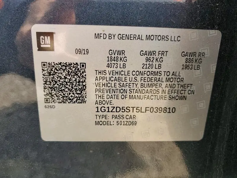 2020 CHEVROLET MALIBU LT  