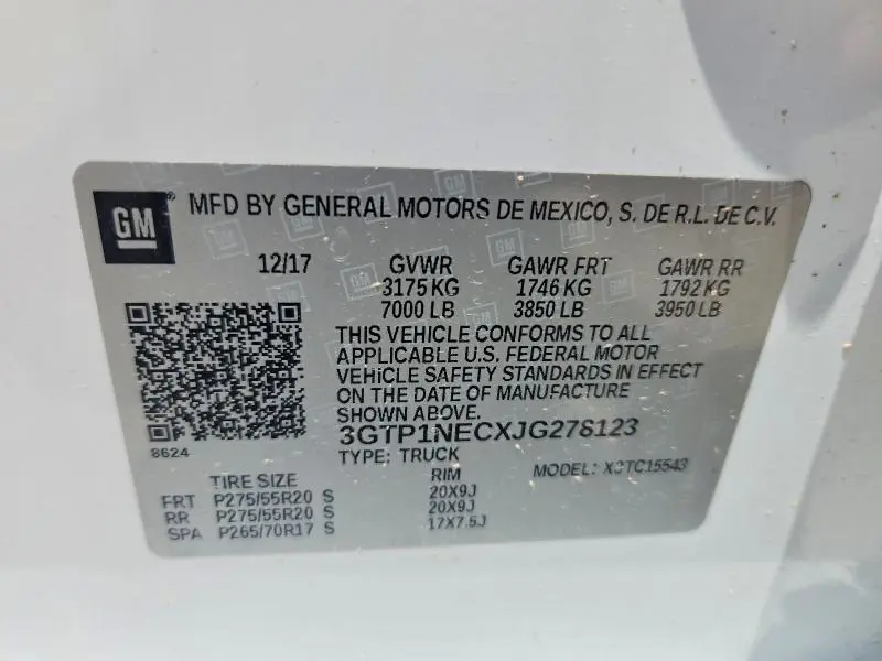 2018 GMC SIERRA C1500 SLT  