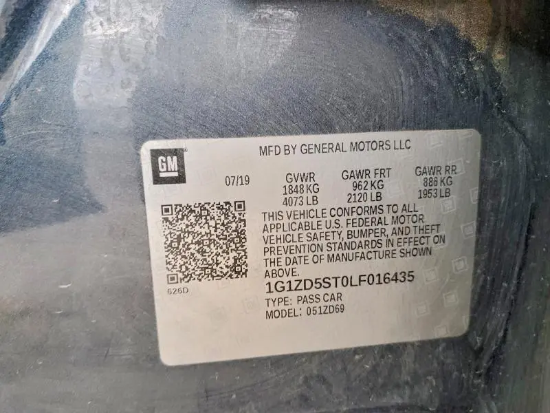 2020 CHEVROLET MALIBU LT  