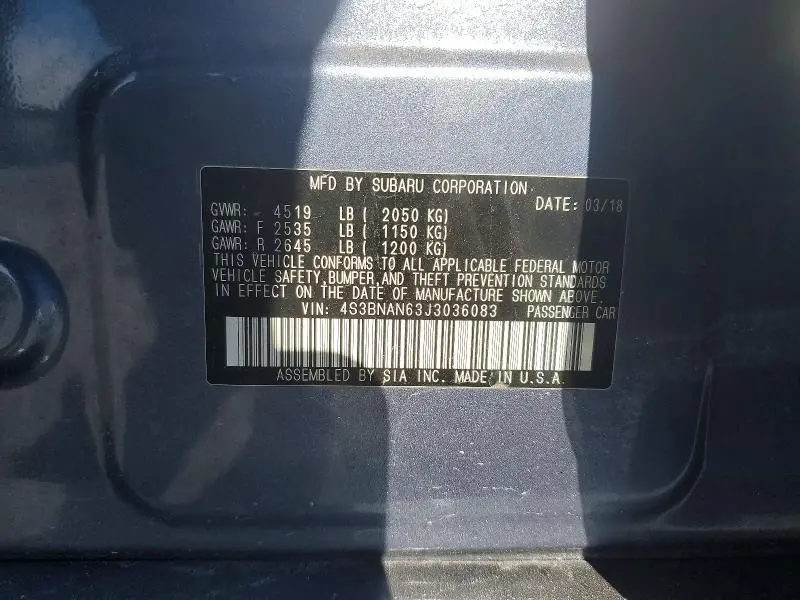 2018 SUBARU LEGACY 2.5I LIMITED  