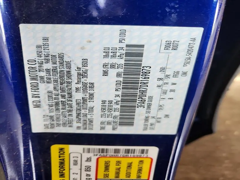 2013 FORD FUSION SE  