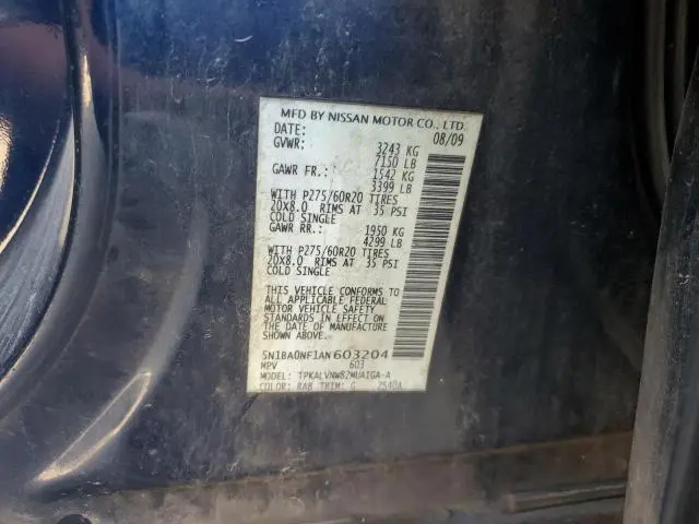 2010 NISSAN ARMADA PLATINUM  
