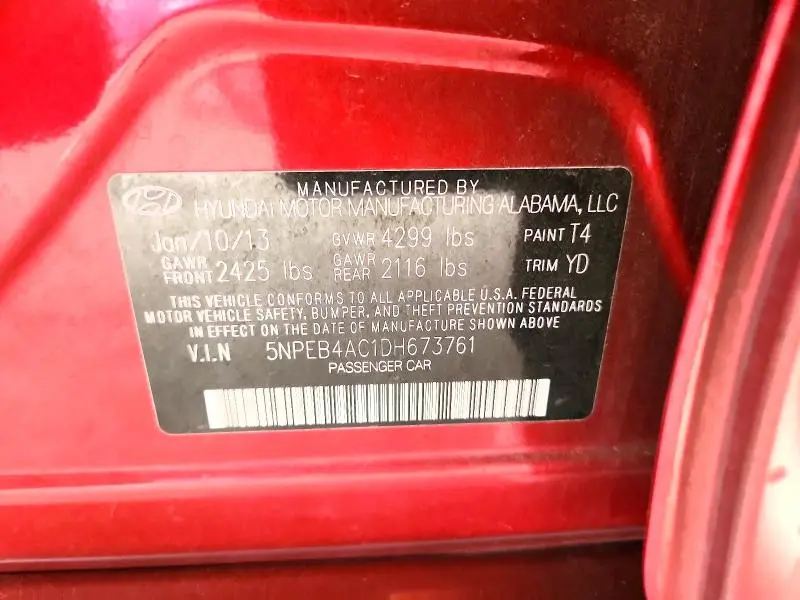2013 HYUNDAI SONATA GLS  