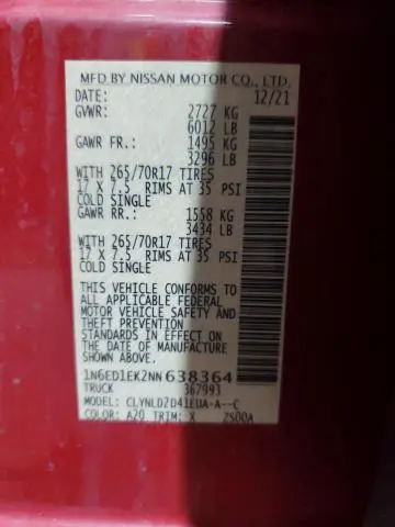 2022 NISSAN FRONTIER S  