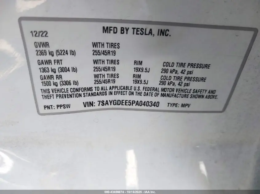 2023 TESLA MODEL Y AWD/LONG RANGE DUAL MOTOR ALL-WHEEL DRIVE