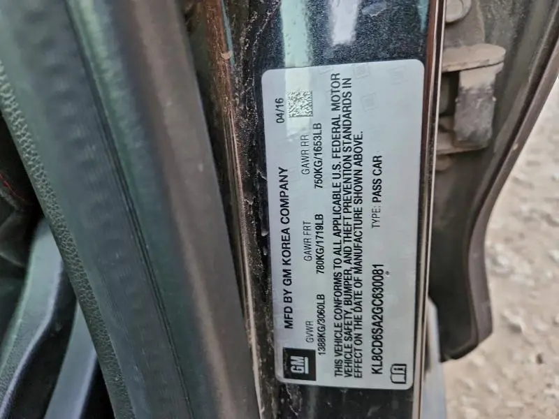 2016 CHEVROLET SPARK 1LT  