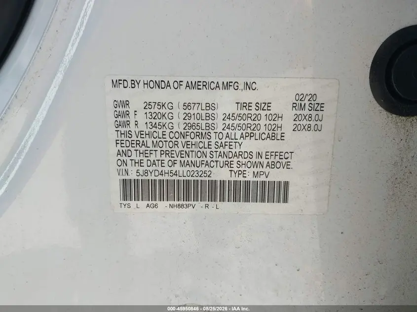 2020 ACURA MDX TECHNOLOGY PACKAGE