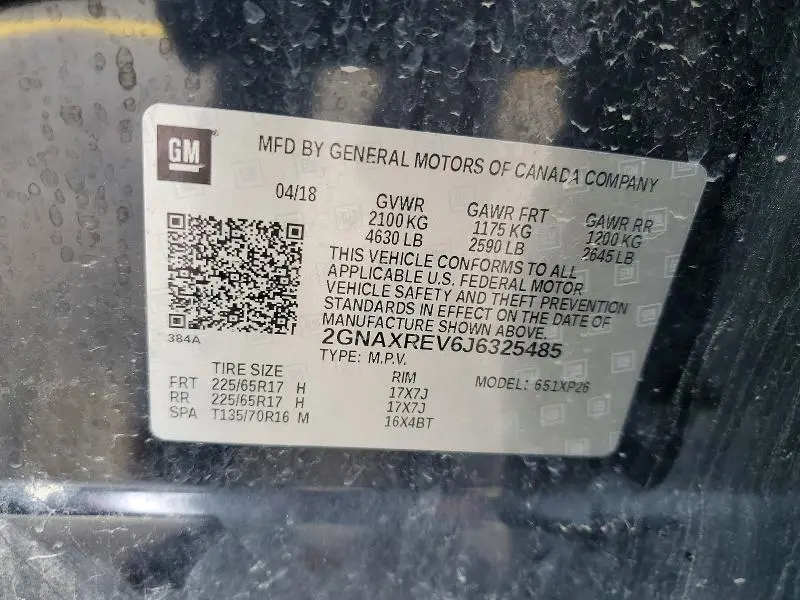 2018 CHEVROLET EQUINOX LS  