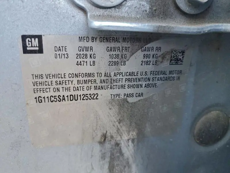 2013 CHEVROLET MALIBU 1LT  