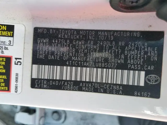 2020 TOYOTA CAMRY LE  