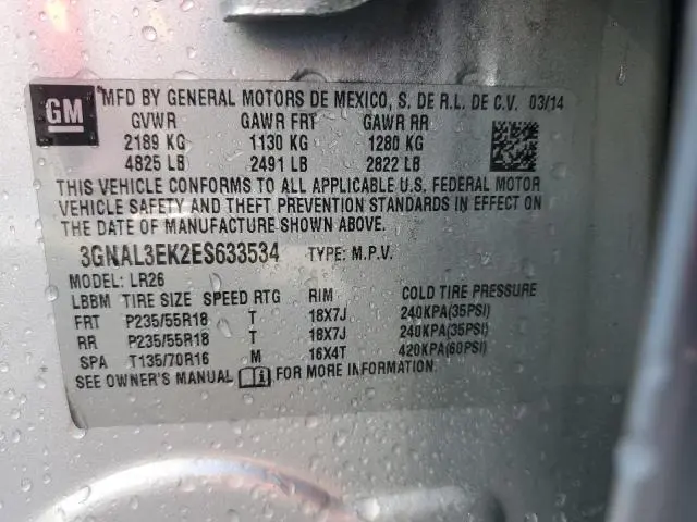 2014 CHEVROLET CAPTIVA LT  