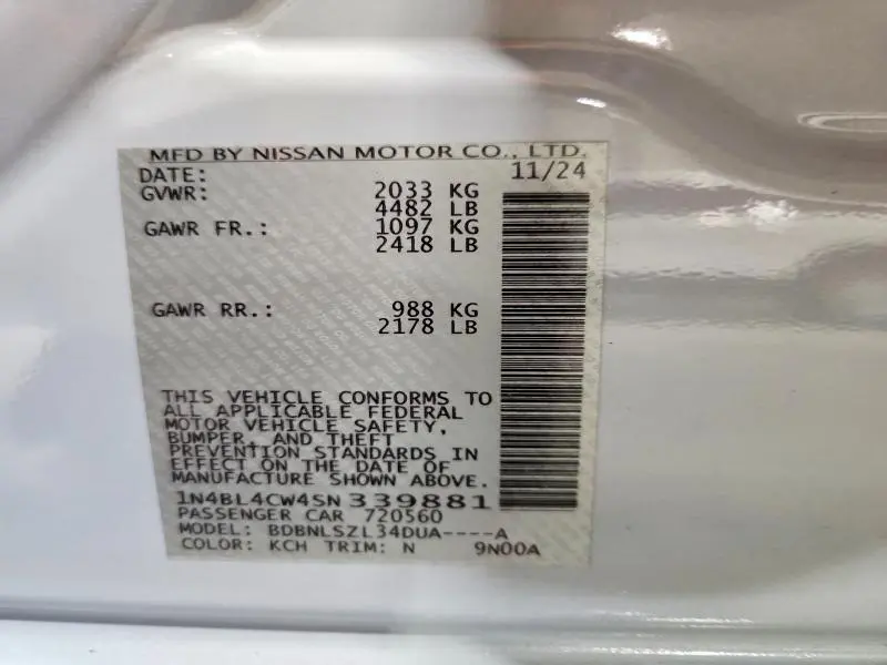 2025 NISSAN ALTIMA SR  