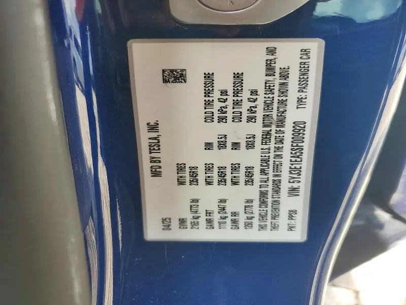 2025 TESLA MODEL 3   