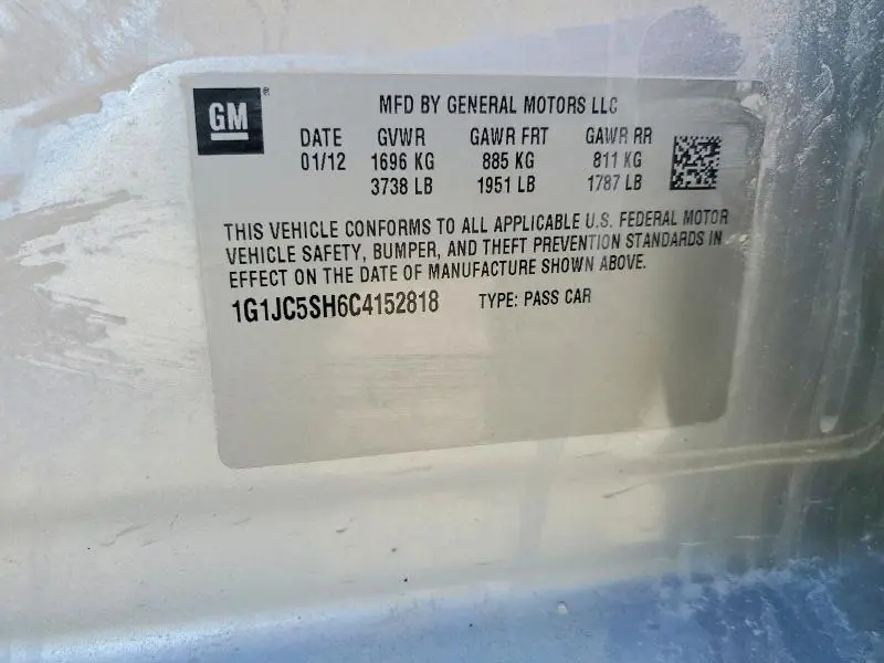 2012 CHEVROLET SONIC LT  
