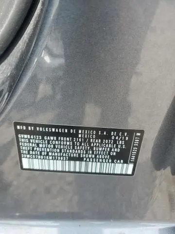 2019 VOLKSWAGEN JETTA S  