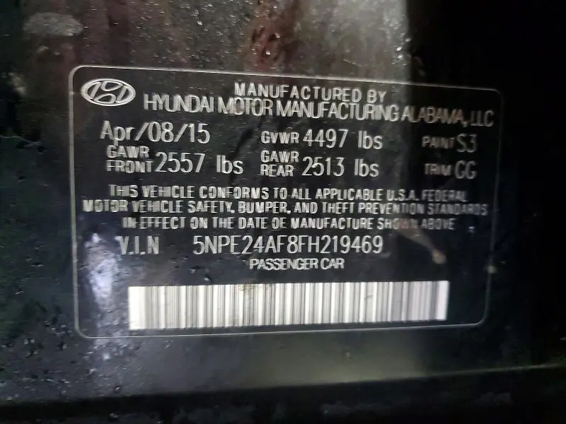 2015 HYUNDAI SONATA SE  